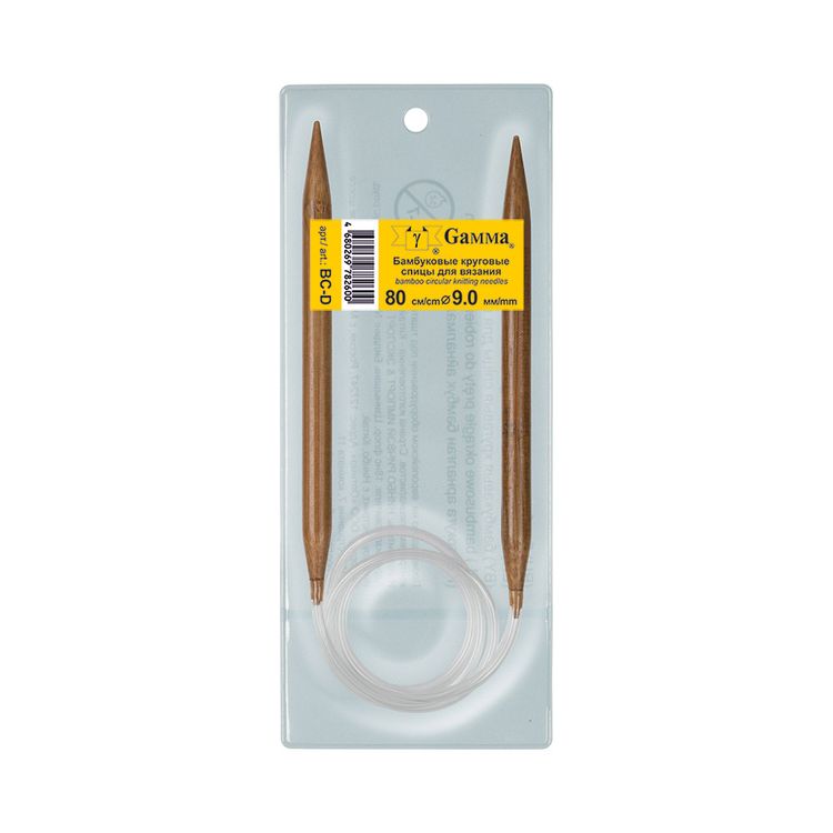 Спицы круговые 80 см, бамбук, d 9 мм, Gamma — картинка 2