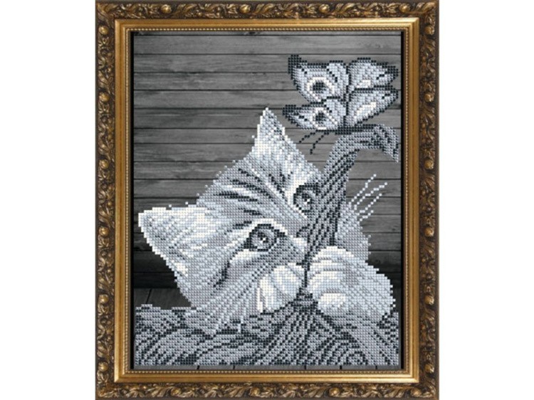 Рисунок на ткани «Котенок в корзинке»