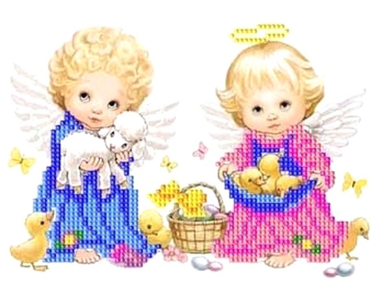 Рисунок на ткани «Ангелочки»