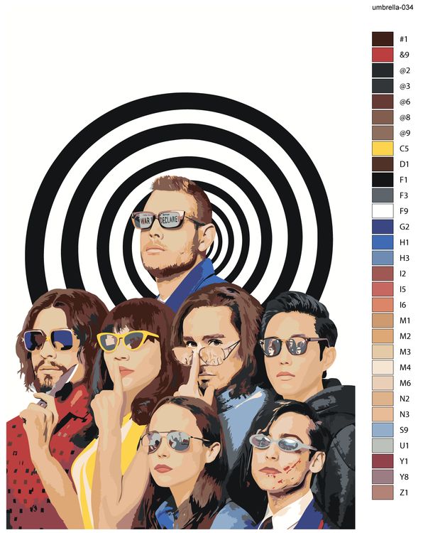 Картина по номерам «Академия Амбрелла: Герои 4» — картинка 2