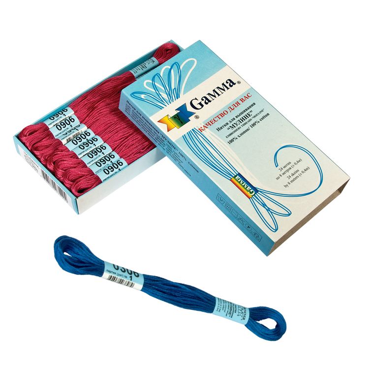Нитки для вышивания Gamma мулине, 24 шт. по 8 м, цвет: 0052 розово-серый — картинка 3