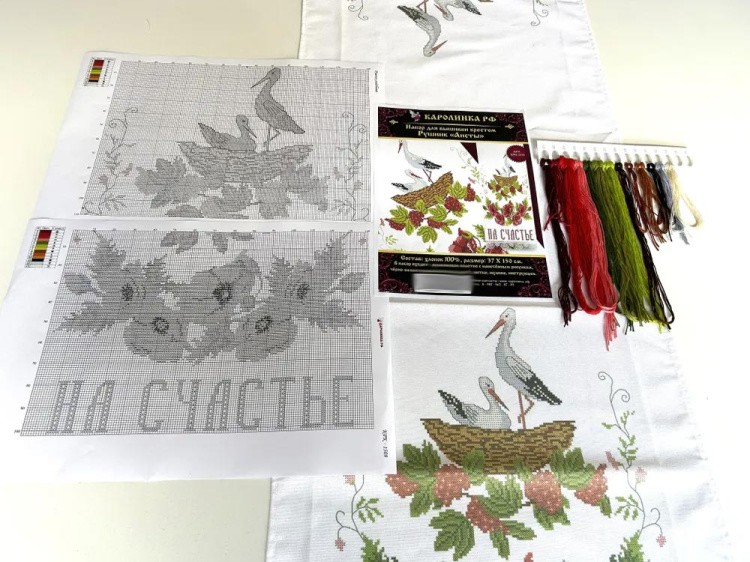 Набор для вышивания «Рушник Аисты» 1,5 м для вышивки крестом — картинка 6