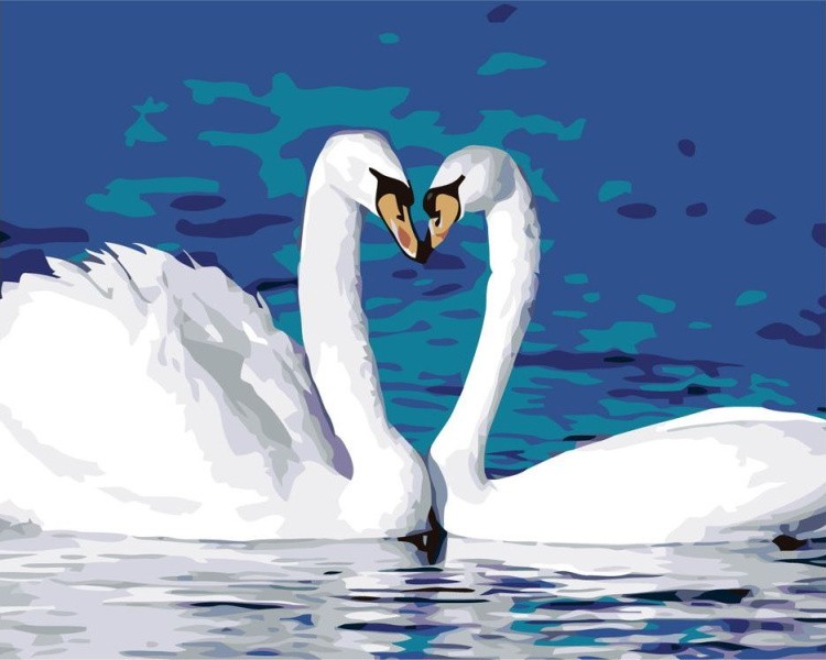Картина по номерам «Лебединая пара»