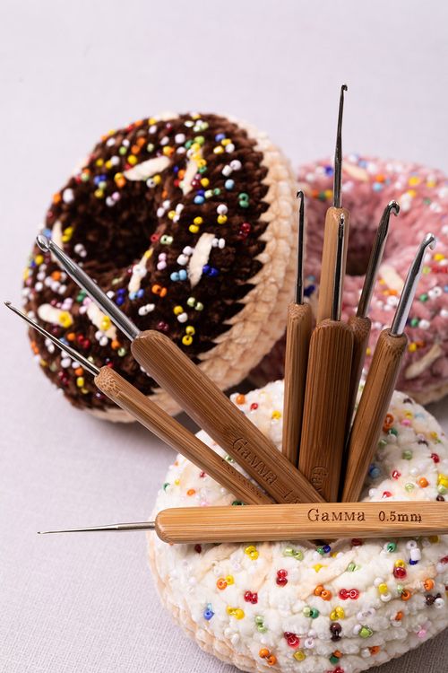 Крючок для вязания с бамбуковой ручкой, d 1,5 мм, 13,5 см, в блистере, Gamma — картинка 4