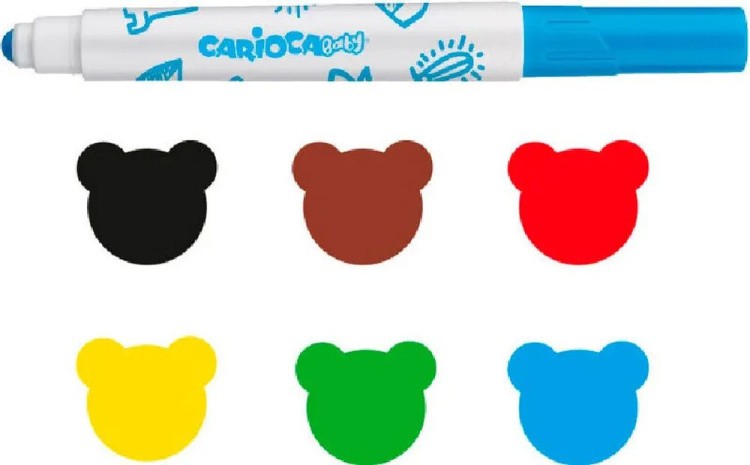 Фломастеры утолщенные Baby 2+, 6 цв., Carioca — картинка 2