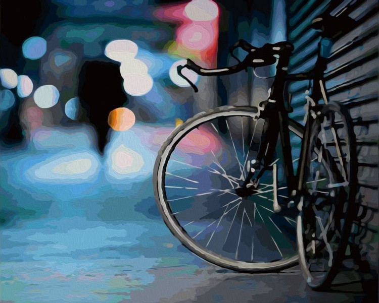 Картина по номерам «Велосипед на улице»