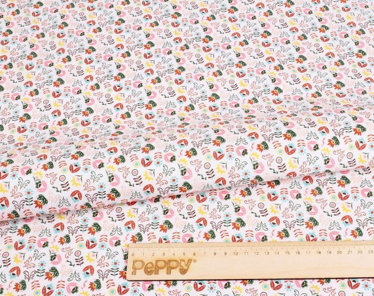 Ткань для пэчворка Лесные Жители, 146 г/м², 50х55 см, 100% хлопок, цвет: белый, принт, Peppy — картинка 2