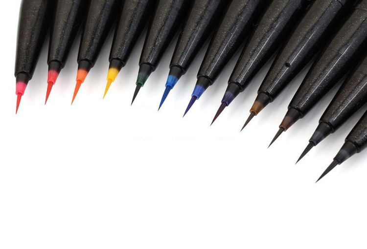 Браш пен Brush Sign Pen Artist, ultra-fine 0,5 - 5 мм, цвет: серый, Pentel — картинка 8