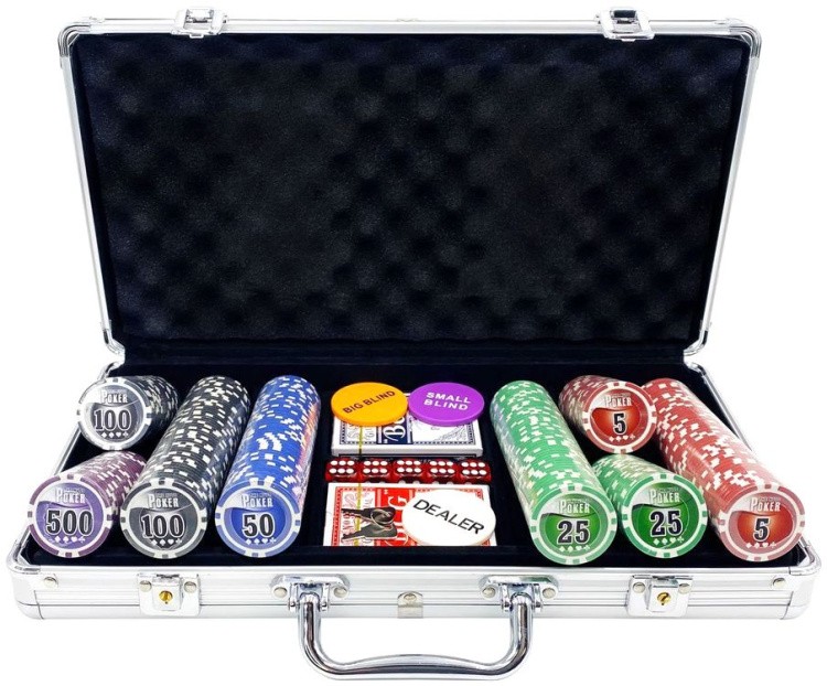 Покерный набор NUTS, 300 фишек, 11,5 г с номиналом в чемодане — картинка 2