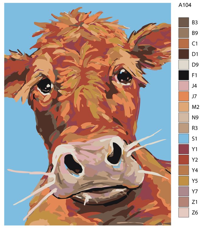 Картина по номерам «Теленок» — картинка 2