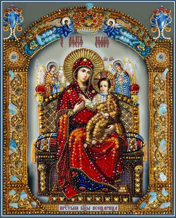 Набор для вышивания хрустальными бусинами «Икона Божией Матери. Всецарица»