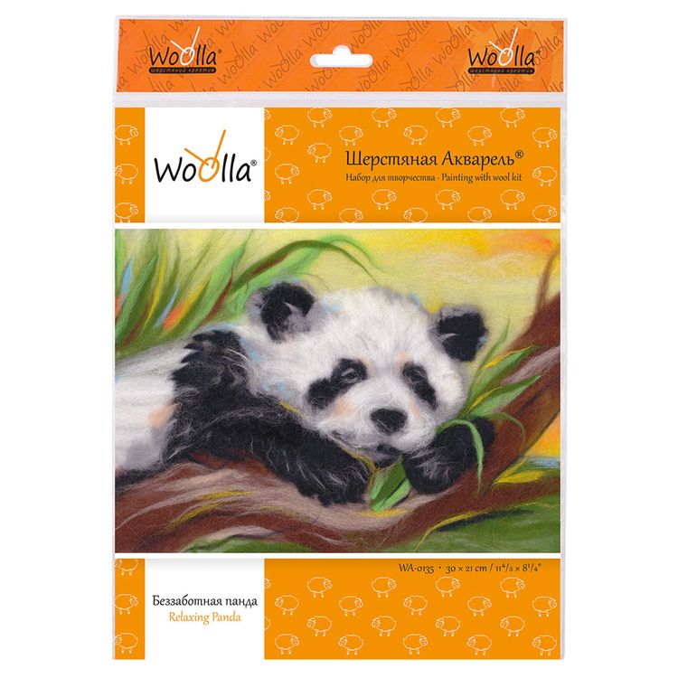 Картина шерстью «Беззаботная панда» — картинка 3
