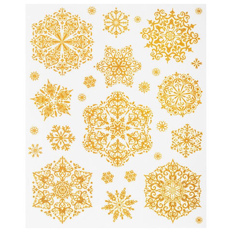 Украшение для окон и стекла «Золотистые снежинки 4» — картинка 2