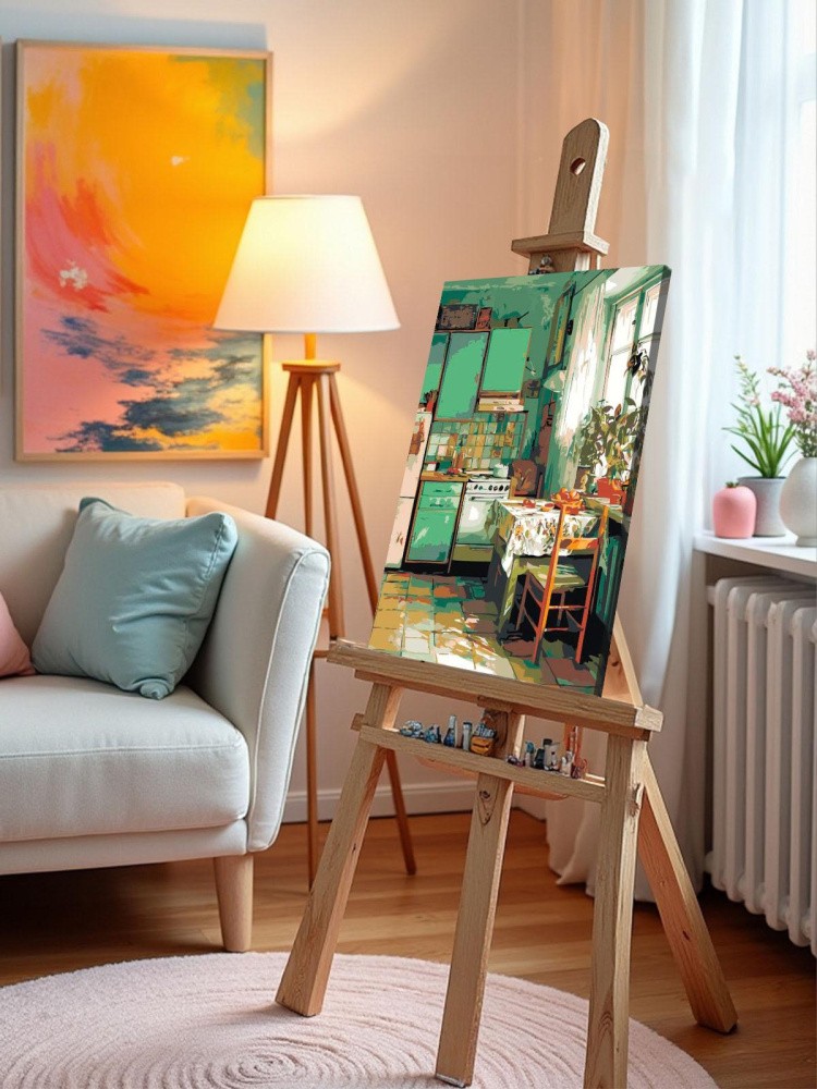 Картина по номерам Дома панельки родные эстетичная кухня — картинка 10