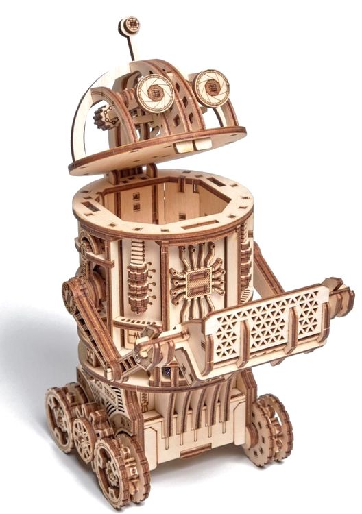 Электронная деревянная сборная модель Wood Trick «Космический робот. Уборщик» (с двигателем) — картинка 2