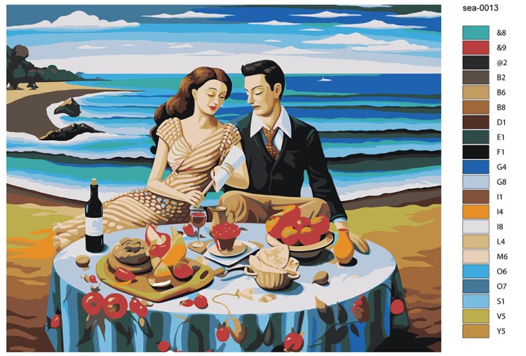 Картина по номерам «Море: Романтический ужин на берегу» — картинка 2