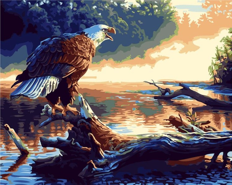Картина по номерам «Охота на реке»