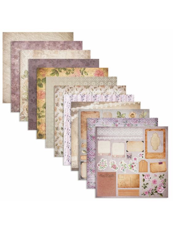 Бумага для скрапбукинга 30х30 см «Винтаж», 12 дизайнов — картинка 2