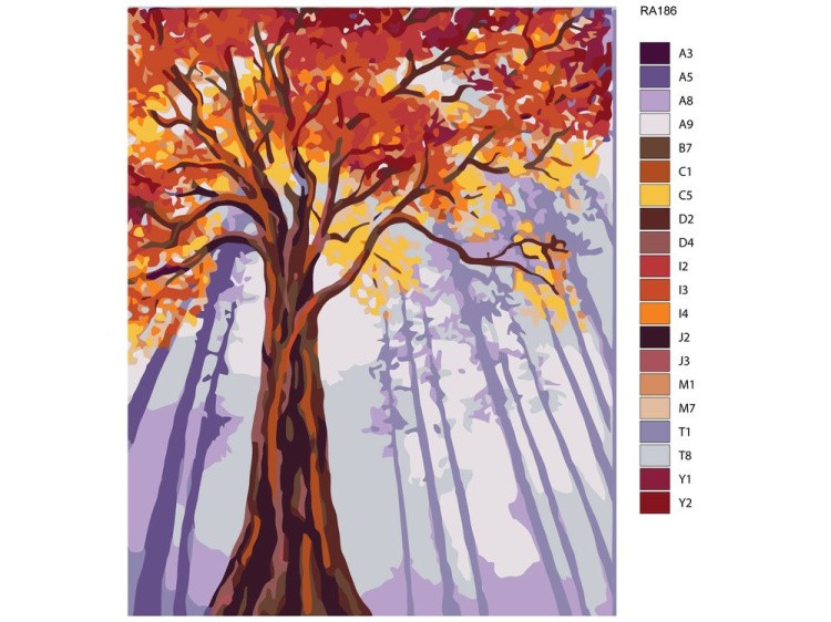 Картина по номерам «Осеннее дерево» — картинка 2