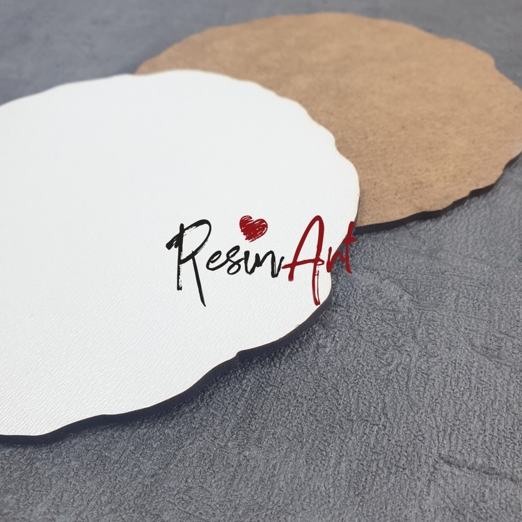 Заготовка для подстаканника №5 - срез камня (ХДФ белый) 13 см, 1 шт., ResinArt — картинка 2