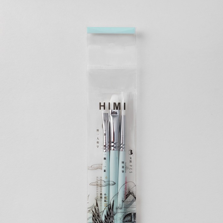 Набор художественных кистей HIMI зеленый 3 шт. — картинка 2