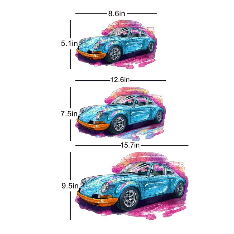 Деревянные пазлы «Спортивный Автомобиль S», Woodbests — картинка 3
