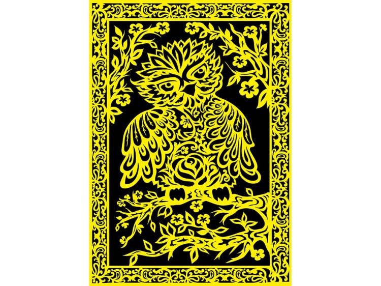 Вытынанка «Милая совушка» (желтый) — картинка 2