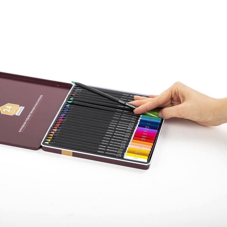 Карандаши цветные художественные BRAUBERG ART PREMIERE, 24 цв., мягкий грифель 4 мм — картинка 8