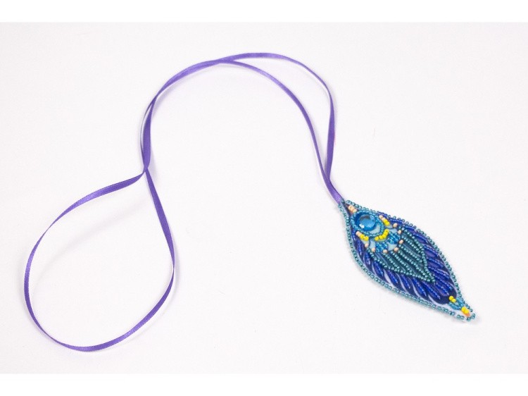 Набор вышивки бисером «Подвеска Перо павлина» — картинка 2