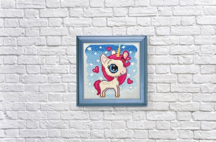 Алмазная вышивка «Единорог в сердечках» — картинка 3