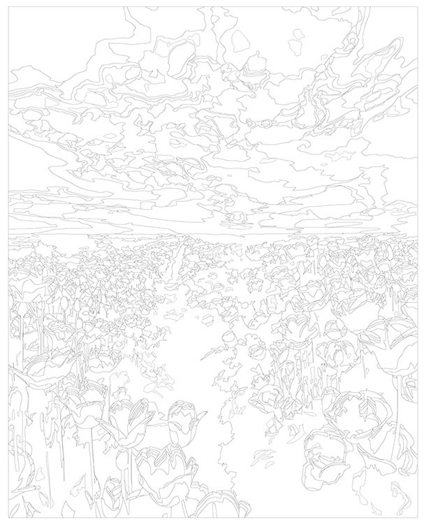 Картина по номерам «Природа: Пейзаж с полем разноцветных тюльпанов 2» — картинка 3