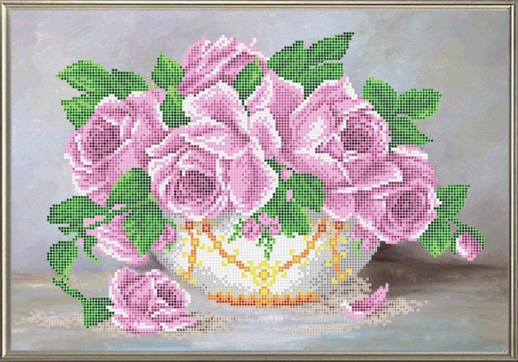 Рисунок на канве «Чаша с розами»