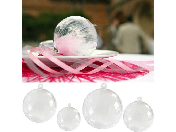 Шар пластиковый прозрачный половинками (d 10 см), 1 шт. — картинка 3