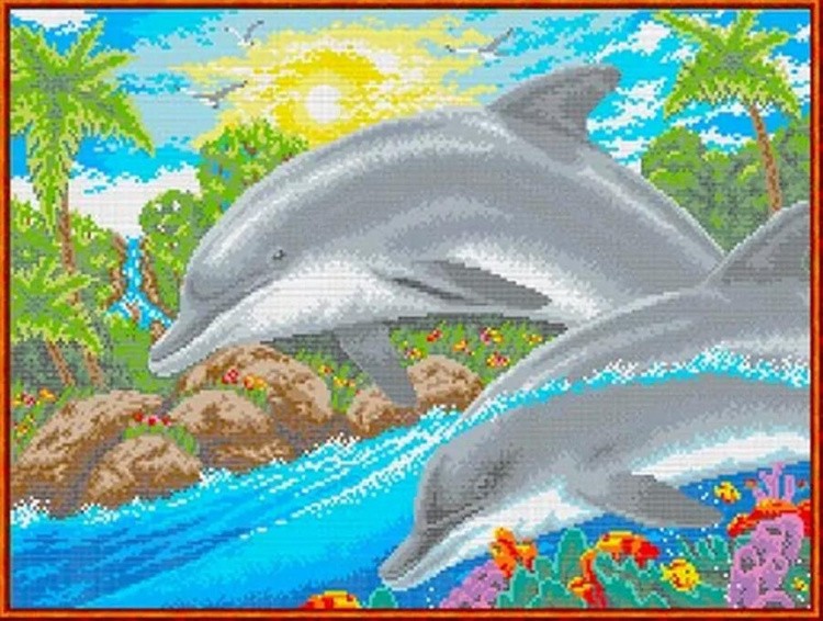 Рисунок на ткани «Дельфин» — картинка 2