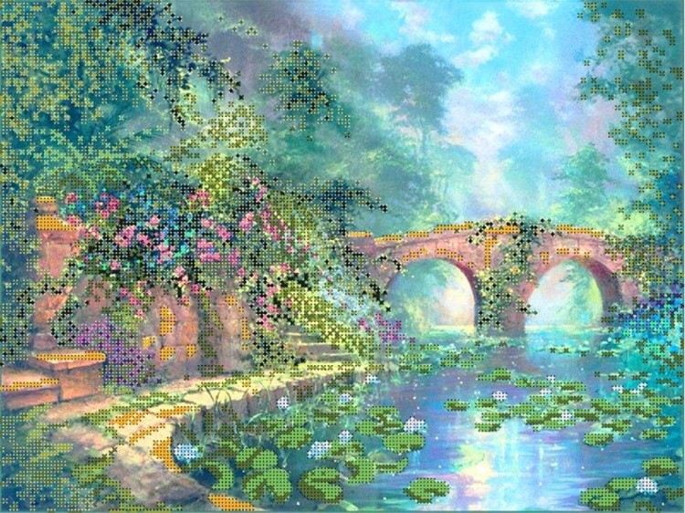 Рисунок на канве «Каменный мост»