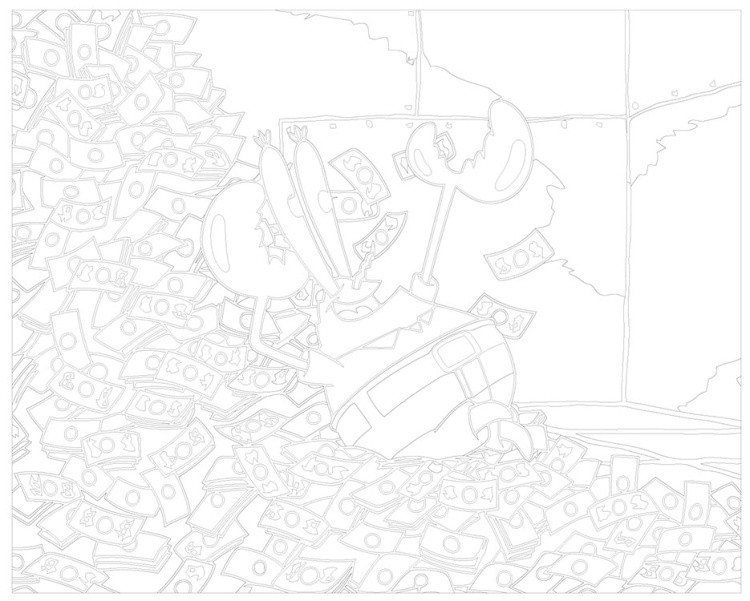 Картина по номерам «Губка Спанч Боб: Мистер Крабс и деньги» — картинка 3