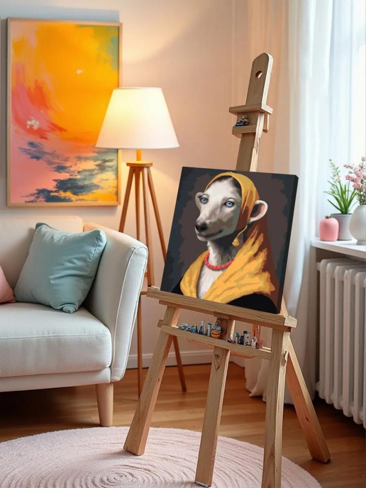 Картина по номерам «Исторический портрет собаки с голубыми глазами» — картинка 10