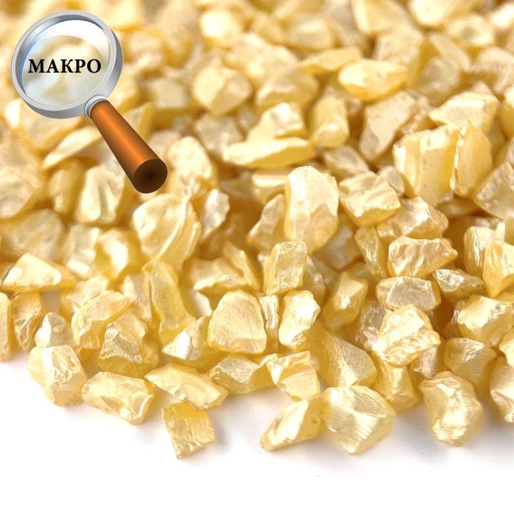 Стеклянная крошка перламутровая янтарная, 100 г — картинка 2