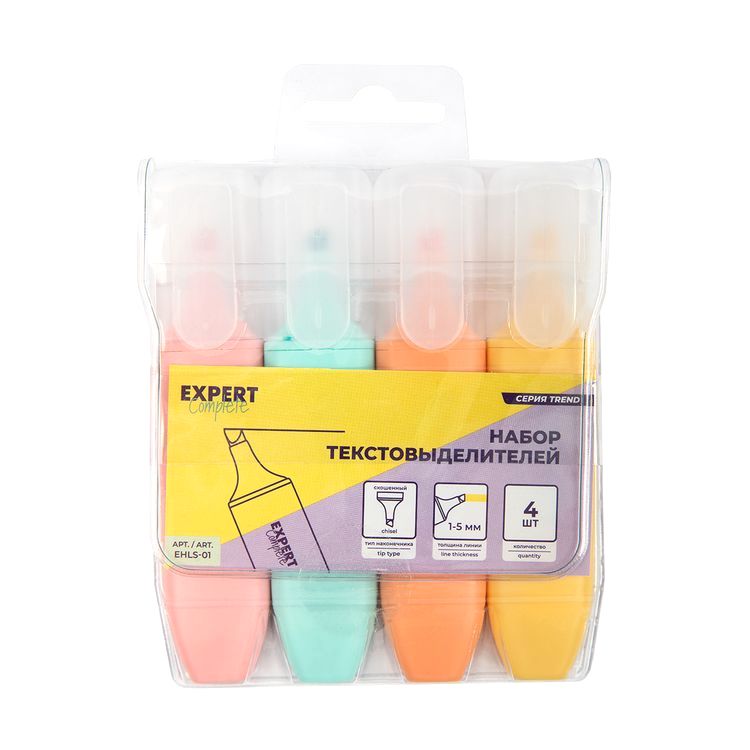 Набор текстовыделителей «Trend», пастельные цвета, 4 цв., 1-5 мм, перо скошенное — картинка 2