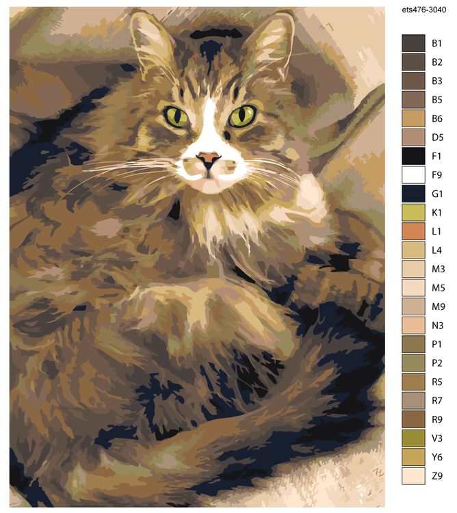 Картина по номерам «Пушистая кошка» — картинка 2