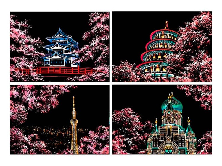 Скретч-набор «Cherry Blossom - Sakura» (цветные)