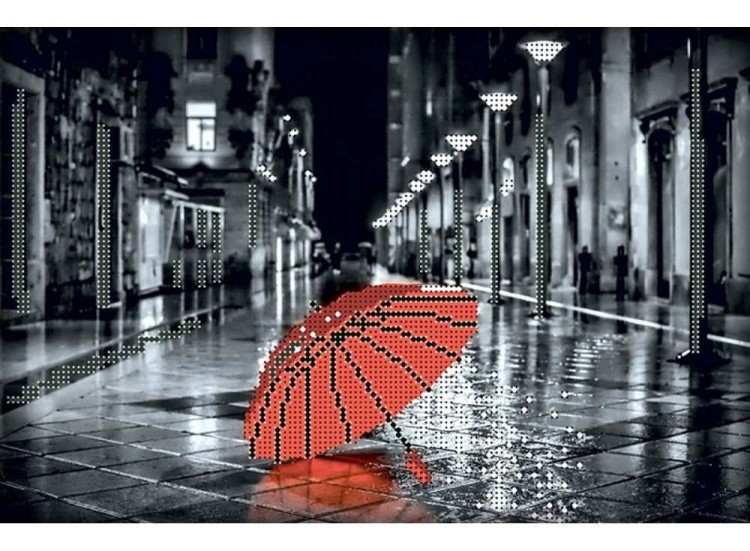 Набор вышивки бисером «Красный зонтик»