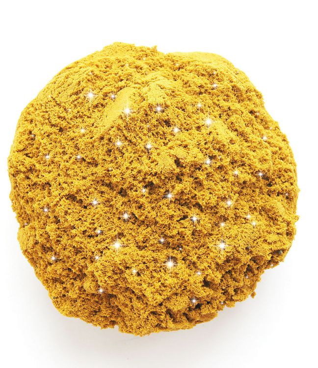 Трогательный песок «Лепа - Сияние серебра» 1кг, желтый песок с минеральным красителем с серебряными блестками — картинка 2