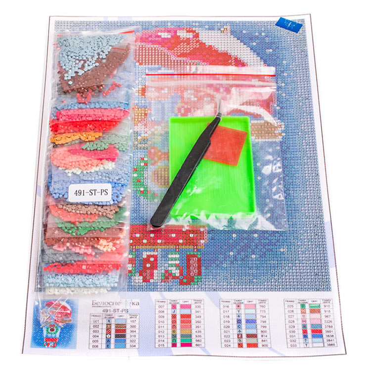 Алмазная вышивка «Птички под зонтом» — картинка 4