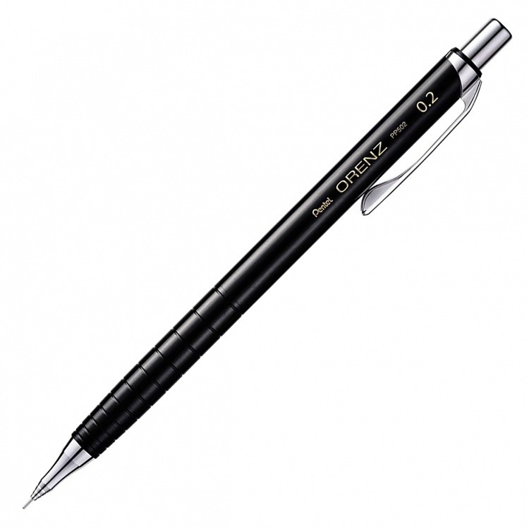 Карандаш Pentel автоматический профессиональный ORENZ 0.2 мм PP502-A черный корпус