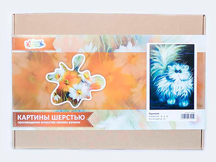 Картина шерстью «Пушистик» — картинка 5