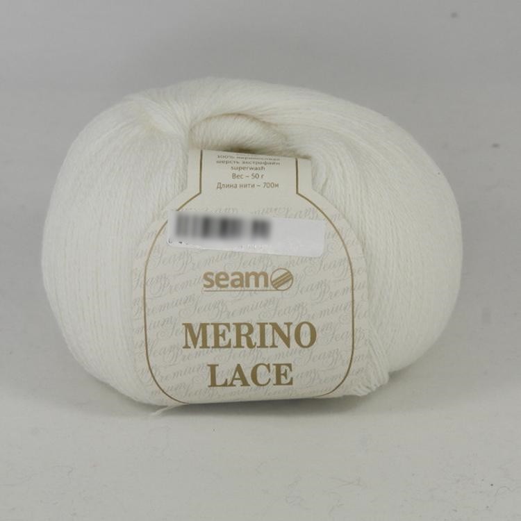 Пряжа SEAM MERINO LACE (01), ультра белый, 5 шт. по 50 г — картинка 2