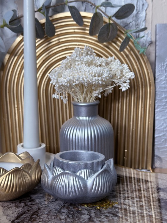 Силиконовый молд - Контейнер/подсвечник цветок, d 9 см, 1 шт. — картинка 6