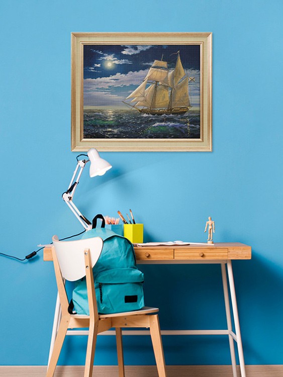 Алмазная вышивка «Лунная дорожка и шхуна» — картинка 9