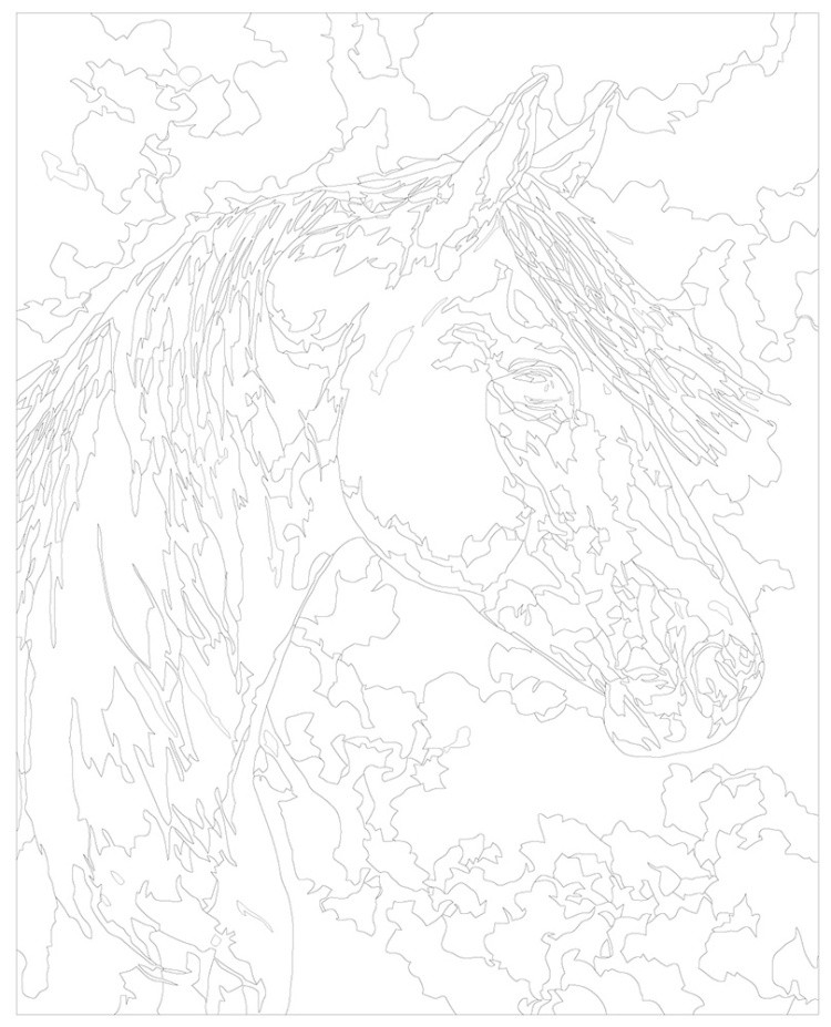 Картина по номерам Красная лошадь Символ нового года — картинка 3